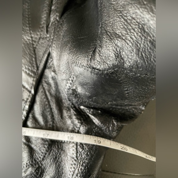 Genuine Leather patchwork Jacket PTP 19.5” - Picture 12 of 17